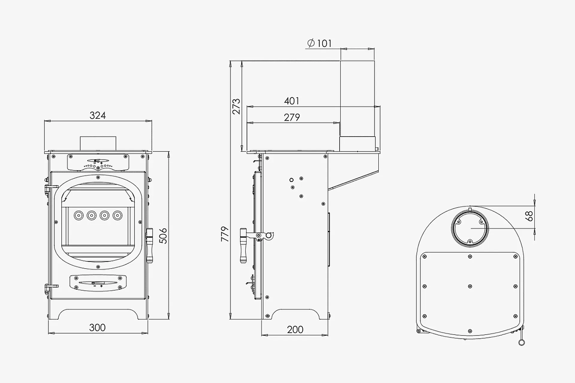 Go Eco Adventurer 5 Glamping Stove Measurements