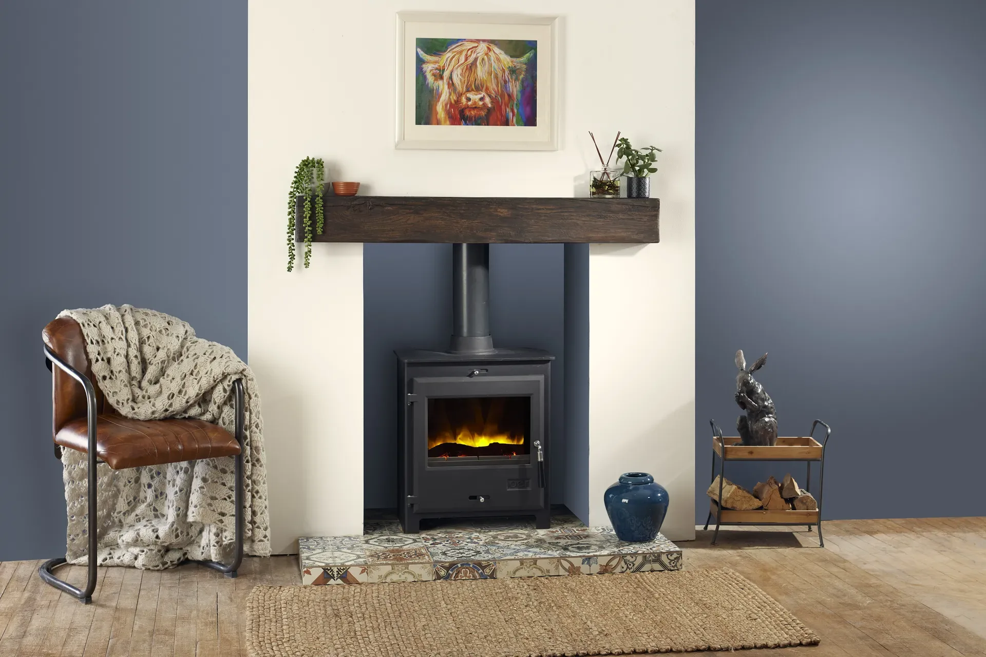 OER fireplace non-combustible beam